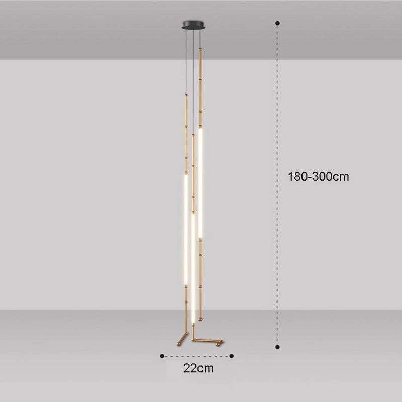 Luminária de Teto Creative Line Bamboo Pendente Preto Dourado