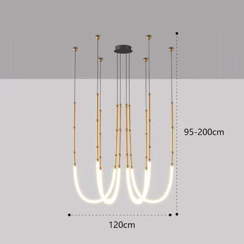 Luminária de Teto Creative Line Bamboo Pendente Preto Dourado