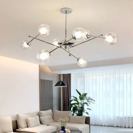 Luminária pendente de vidro estilo europeu simples Magic Beans Luminária de teto