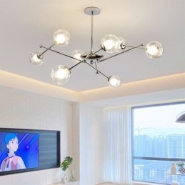 Luminária pendente de vidro estilo europeu simples Magic Beans Luminária de teto