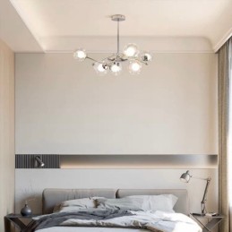 Luminária pendente de vidro estilo europeu simples Magic Beans Luminária de teto