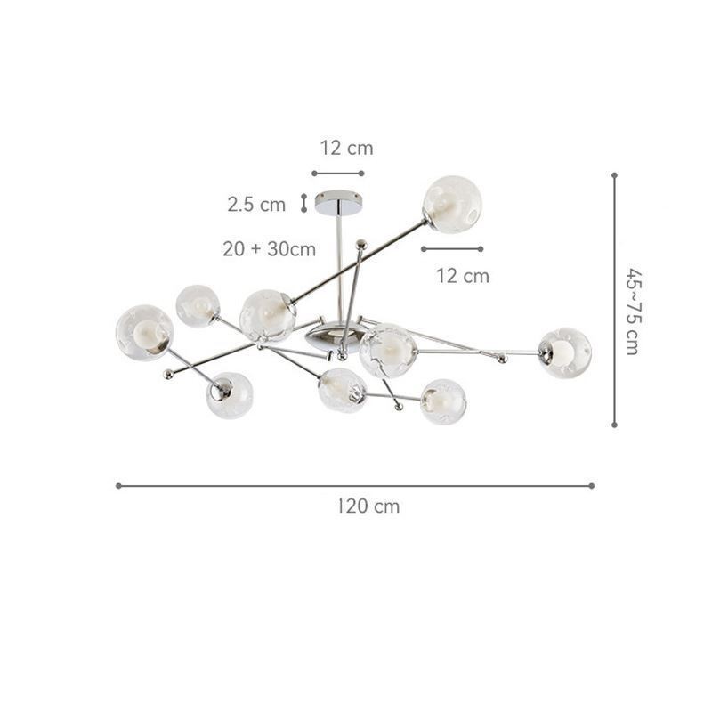 Luminária pendente de vidro estilo europeu simples Magic Beans Luminária de teto
