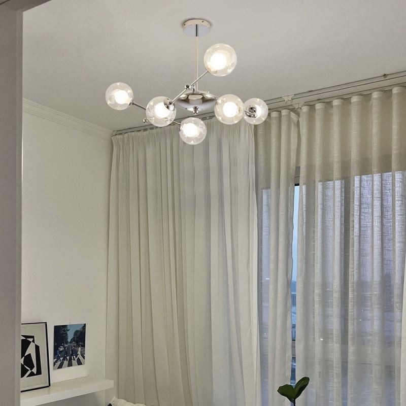 Luminária pendente de vidro estilo europeu simples Magic Beans Luminária de teto