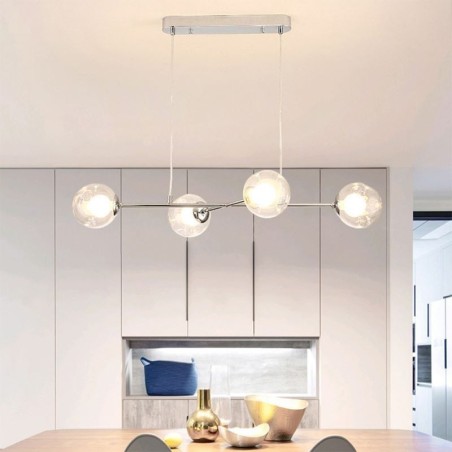 Luminária pendente de vidro, luminária pendente europeia de feijão mágico, 4 luzes Luminária pendente de vidro, luminária pendente europeia de feijão mágico, 4 luzes