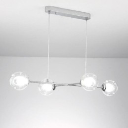 Luminária pendente de vidro, luminária pendente europeia de feijão mágico, 4 luzes