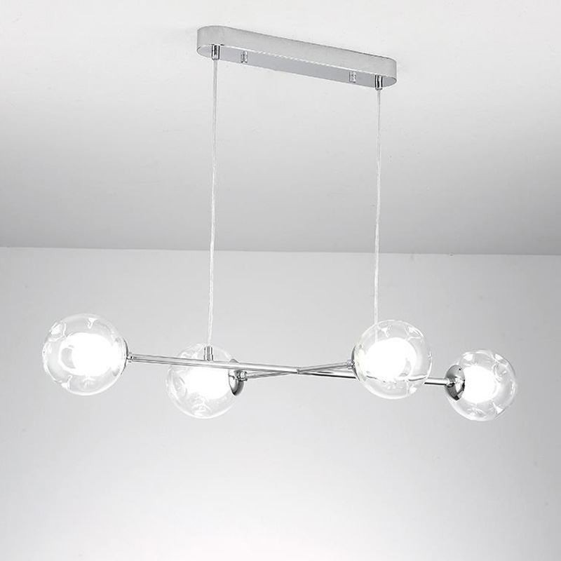 Luminária pendente de vidro, luminária pendente europeia de feijão mágico, 4 luzes