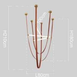 Luminária pendente europeia estilo wabi sabi cinto luz decorativa