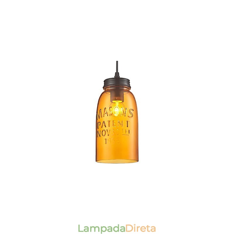 Pendente 1 Luz Estilo Itália Transparente Galvanoplastia
