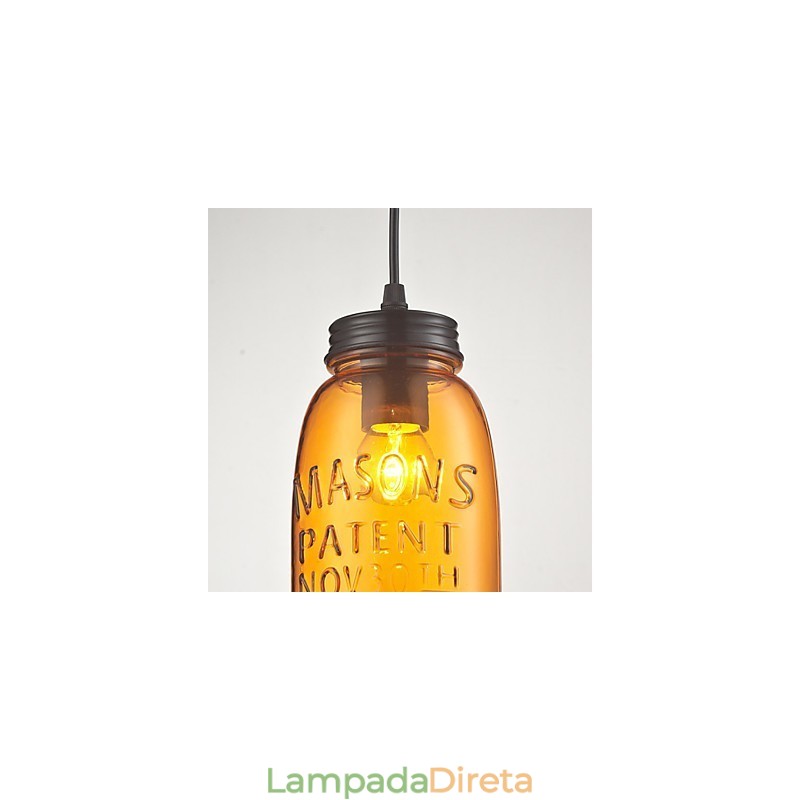 Pendente 1 Luz Estilo Itália Transparente Galvanoplastia