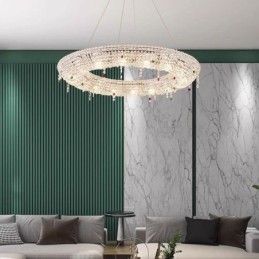 Luminária pendente de cristal moderna Luminária de teto de luxo