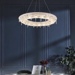 Luminária pendente de cristal moderna Luminária de teto de luxo