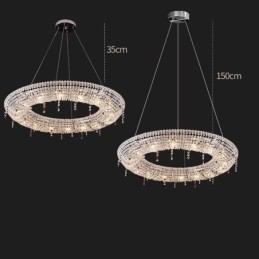 Luminária pendente de cristal moderna Luminária de teto de luxo