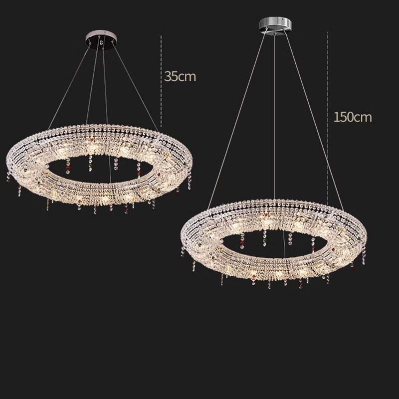 Luminária pendente de cristal moderna Luminária de teto de luxo
