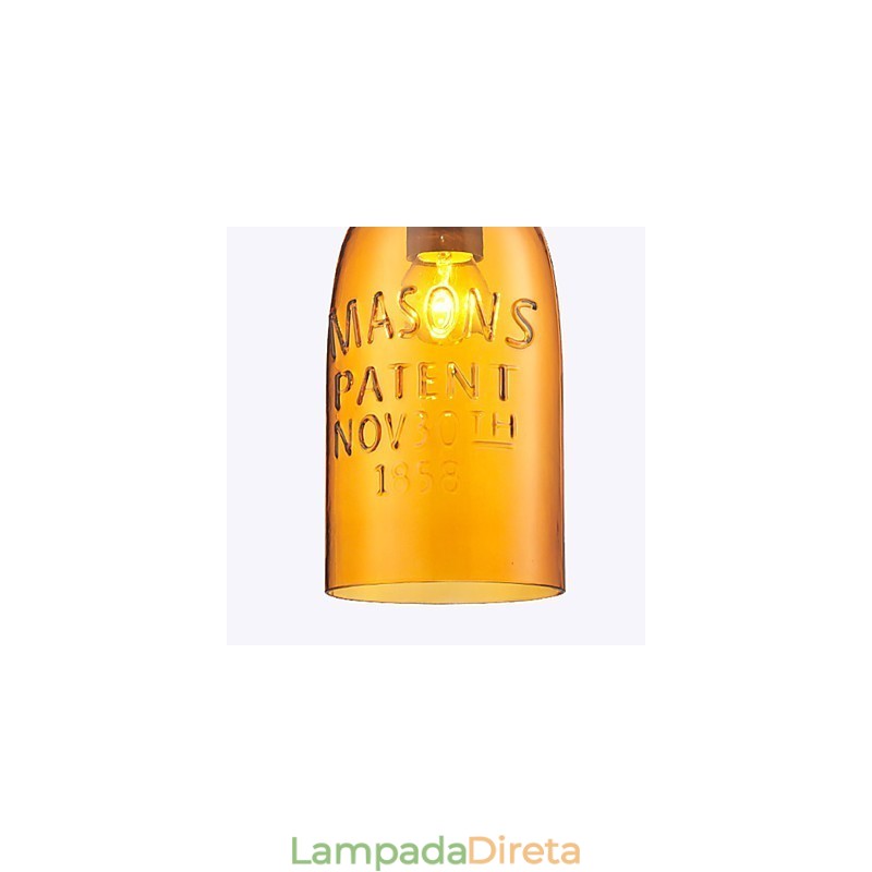 Pendente 1 Luz Estilo Itália Transparente Galvanoplastia