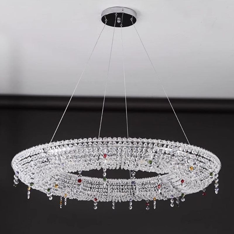Luminária pendente de cristal moderna Luminária de teto de luxo