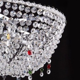 Luminária pendente de cristal moderna e luxuosa, luminária de teto oval