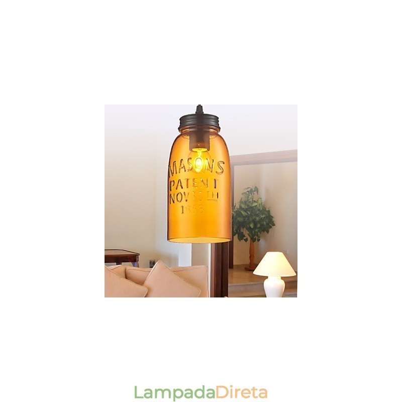 Pendente 1 Luz Estilo Itália Transparente Galvanoplastia