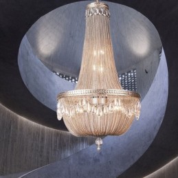 Pendente de borla retrô americano duplex alumínio corrente luz de teto