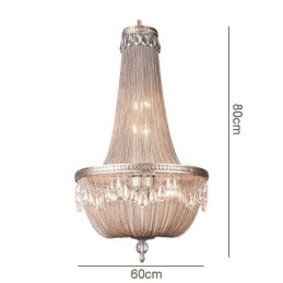 Pendente de borla retrô americano duplex alumínio corrente luz de teto
