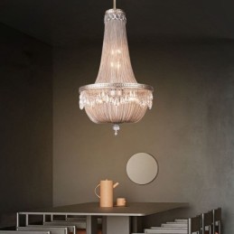 Pendente de borla retrô americano duplex alumínio corrente luz de teto