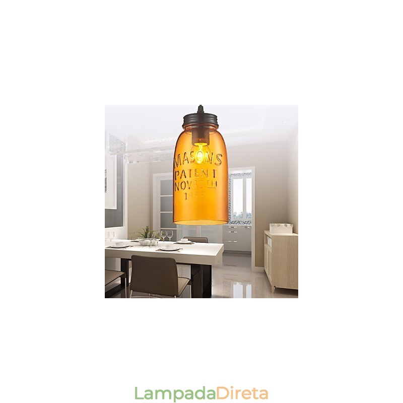 Pendente 1 Luz Estilo Itália Transparente Galvanoplastia