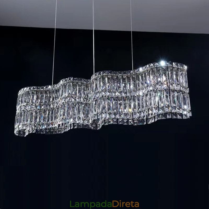 Longo Cristal Pendente Luz Decoração de Luxo Luz de Teto