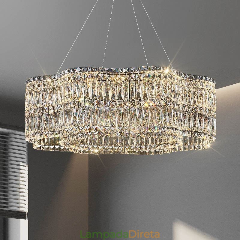 Luminária de teto de cristal moderna e simples para decoração