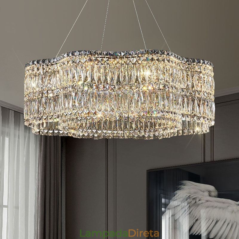 Luminária de teto de cristal moderna e simples para decoração