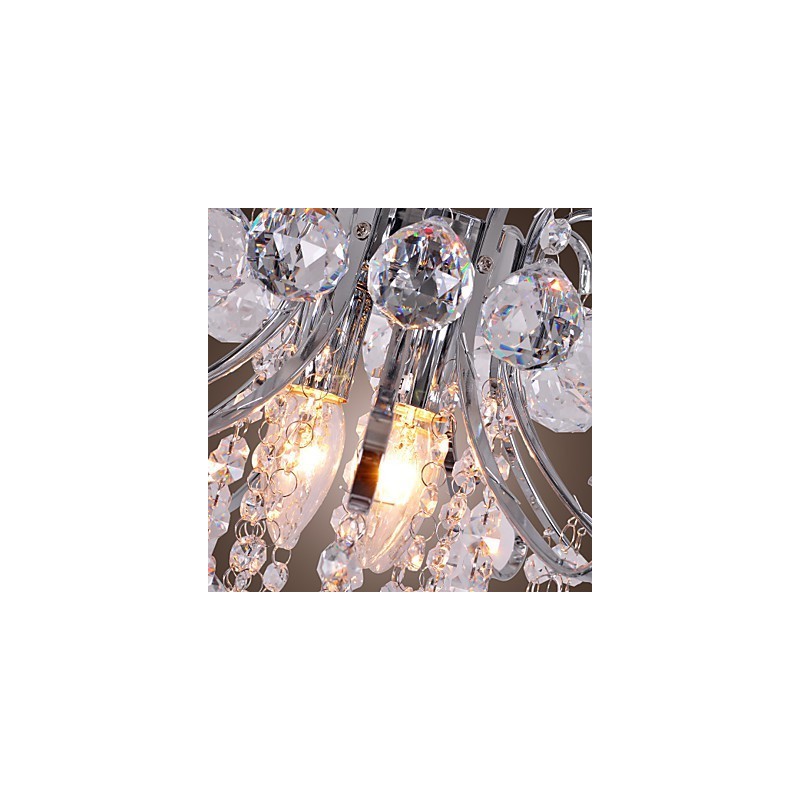 Lustre de cristal moderno contemporâneo estilo mini metal galvanizado montagem embutida