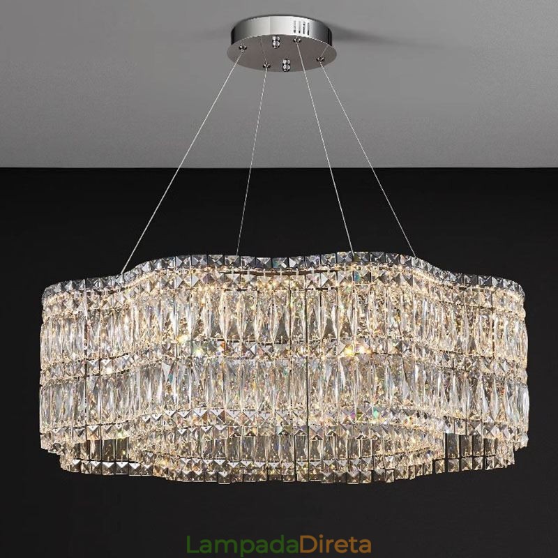 Luminária de teto de cristal moderna e simples para decoração