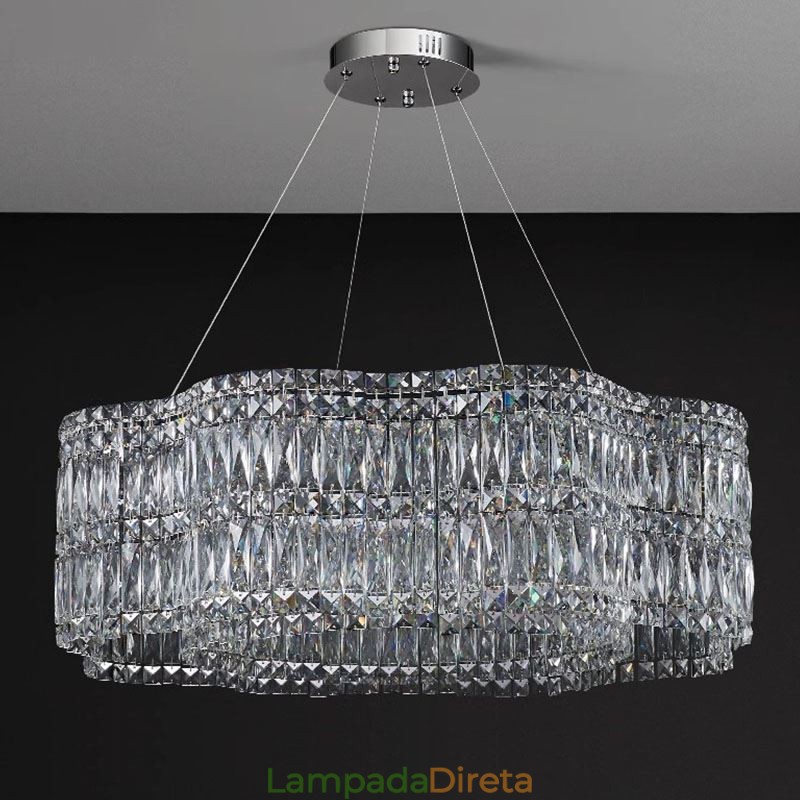 Luminária de teto de cristal moderna e simples para decoração
