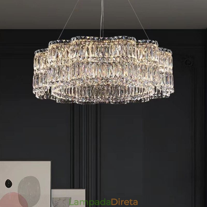 Luminária de teto de cristal moderna e simples para decoração