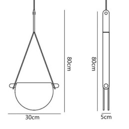 Luminária pendente moderna minimalista com cinto de vidro para teto