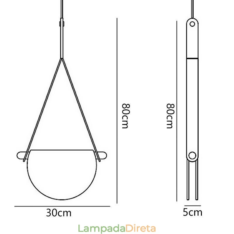 Luminária pendente moderna minimalista com cinto de vidro para teto