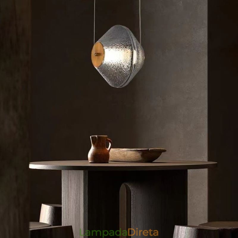 Luminária pendente moderna, simples, de vidro, pequena, para teto