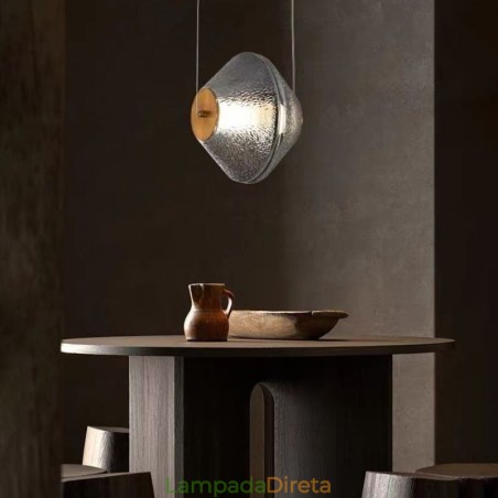 Luminária pendente moderna, simples, de vidro, pequena, para teto Luminária pendente moderna, simples, de vidro, pequena, para teto