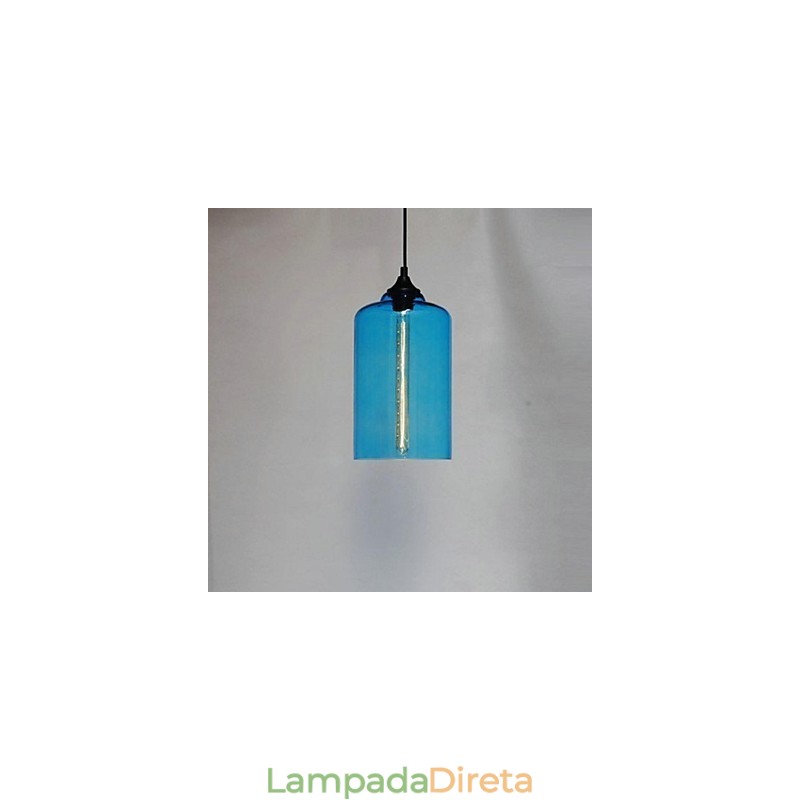 Garrafa Design Pendente 1 Luz Conciso Ferro Pintura