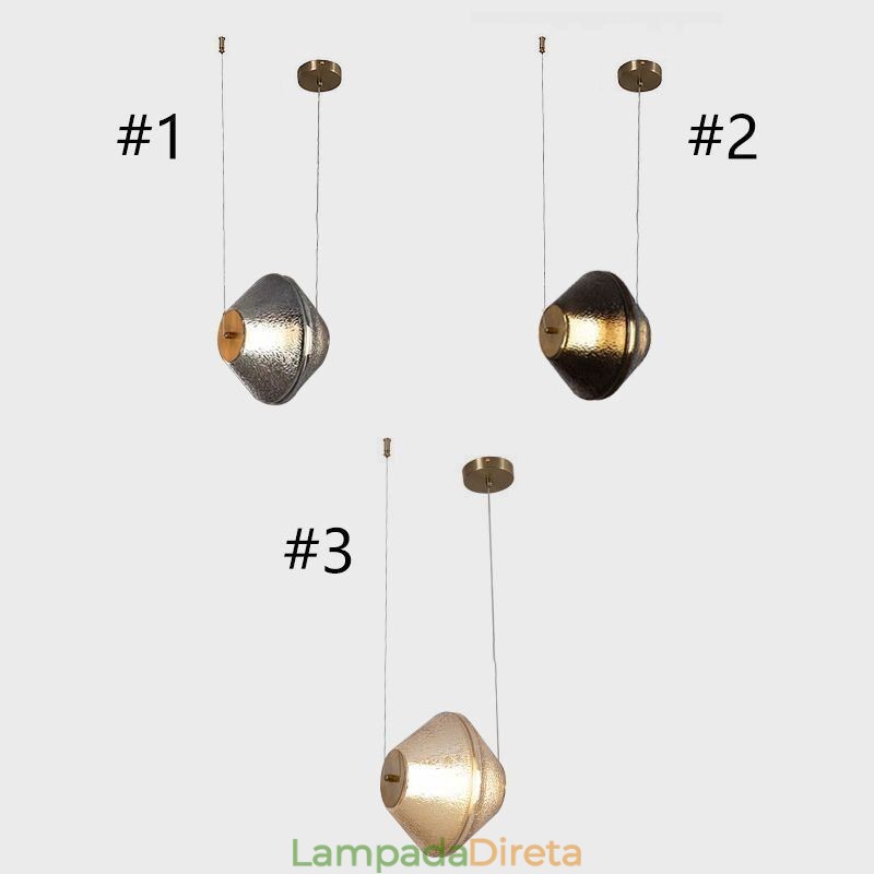 Luminária pendente moderna, simples, de vidro, pequena, para teto