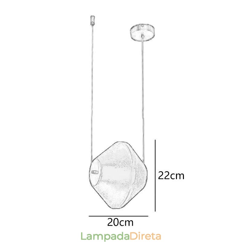 Luminária pendente moderna, simples, de vidro, pequena, para teto