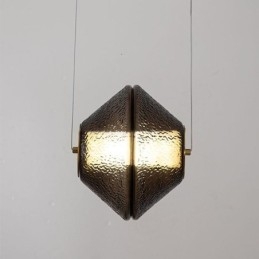 Luminária pendente moderna, simples, de vidro, pequena, para teto