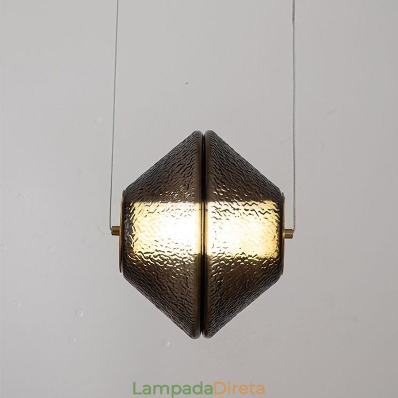 Luminária pendente moderna, simples, de vidro, pequena, para teto