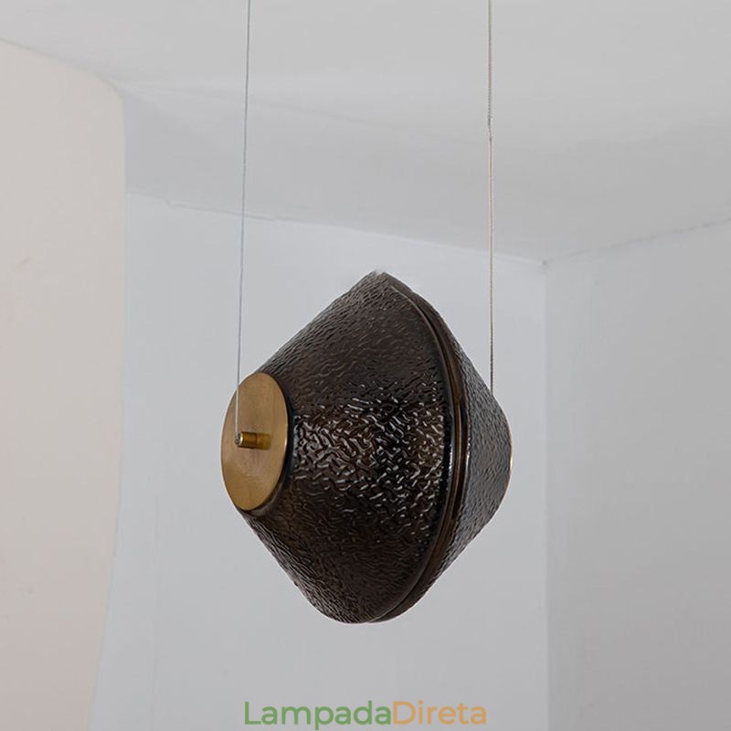 Luminária pendente moderna, simples, de vidro, pequena, para teto