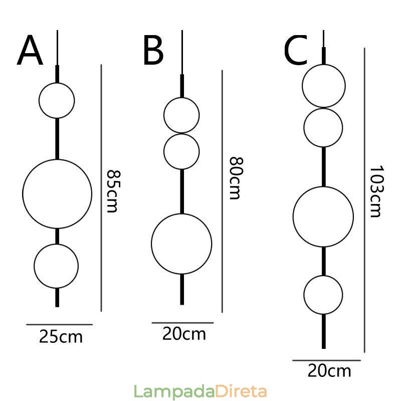 Luminária pendente moderna minimalista Magic Beans Molecule Ceiling Light