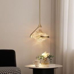 Luminária pendente moderna minimalista em ferro forjado com vidro lava, luminária de teto