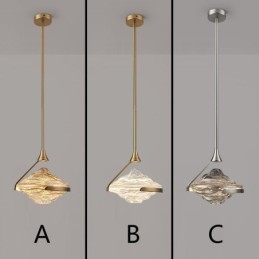 Luminária pendente moderna minimalista em ferro forjado com vidro lava, luminária de teto