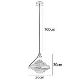 Luminária pendente moderna minimalista em ferro forjado com vidro lava, luminária de teto