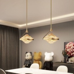Luminária pendente moderna minimalista em ferro forjado com vidro lava, luminária de teto