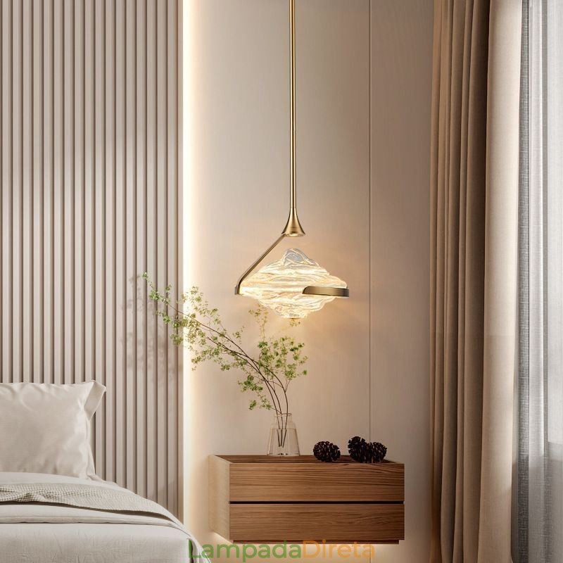 Luminária pendente moderna minimalista em ferro forjado com vidro lava, luminária de teto