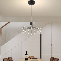 Luminária pendente nórdica criativa natural branca, 14 luzes
