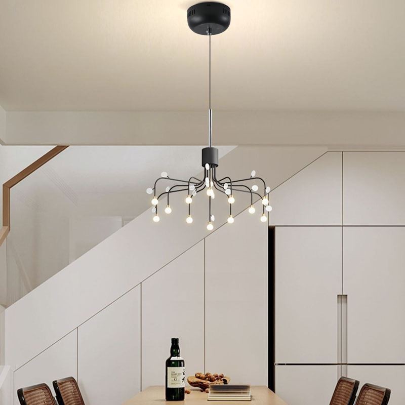 Luminária pendente nórdica criativa natural branca, 14 luzes